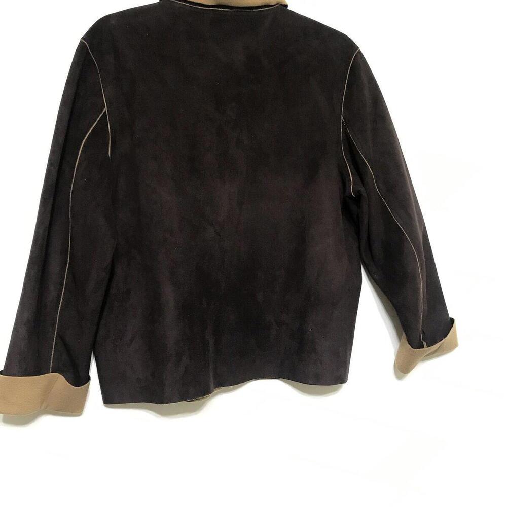 Coaco Womens Coat Size XL Brown Collared Full Zip Pockets - Picture 9 of 10